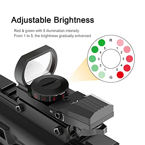 OTW Reflex Sight Field Sport Red and Green Reflex Sight with 4 Reticles