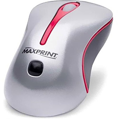 Mouse Óptico USB 1000DPI 603818 Prata/Vermelho - Maxprint