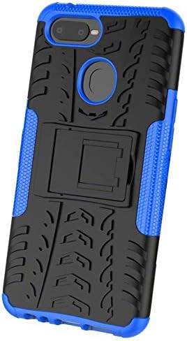 Heniya Oppo F9 Case- Dual Layer Rugged Armor Shockproof Bumper Hard Back Case Cover for Oppo F9(Blue)