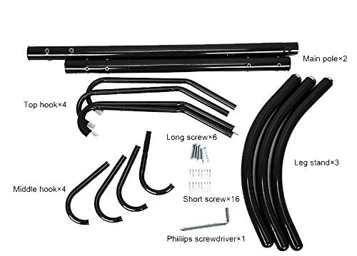 Focux Standing Metal Coat Rack Tree Hat Hanger Holder 12 Hook for Jacket, Umbrella Tree Stand,Purse, Scarf Rack (Black) - Thumbnail 5