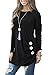 Muhadrs Womens Long Sleeve Casual Round Neck Loose Tunic Top Blouse T-Shirt Black XL