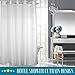COMFECTO Hookless Shower Curtain with Light-Filtering Mesh Screen and Magnets, [NO SNAP IN LINER] 1 Set of White Hotel Bathroom Curtains