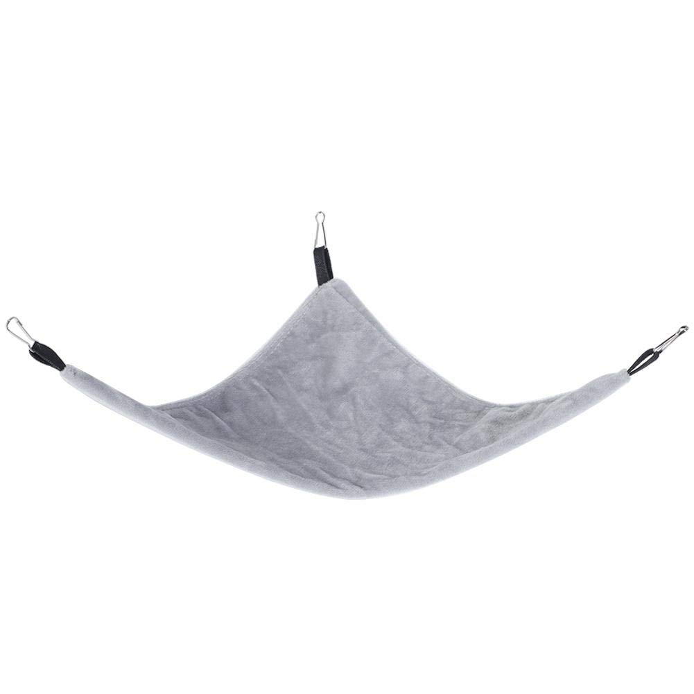 Pssopp Small Pet Hammock Triangle Pet Cage Hammock Hanging Bed Cage Accessories for Hamster Squirrel Sugar Glider Guinea Pig Mice Rats Birds(Grey)