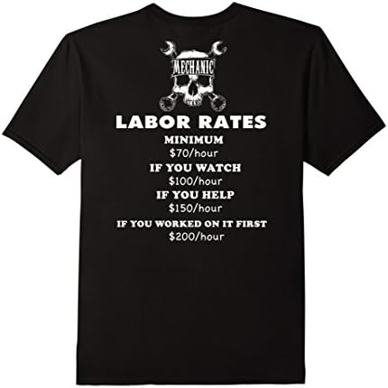 Men's Funny Mechanic Prices Tee  2XL Black