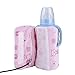 Baby Bottle Warmer - USB Portable Travel Mug Milk Heater Bottle Heater Feeding Bottle Infant Storage Bag ( Color : Pink )