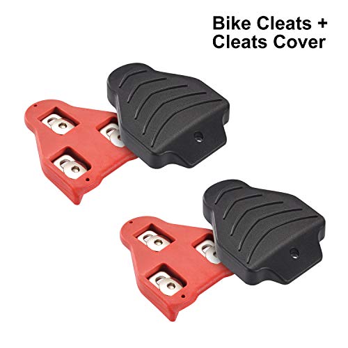 LANNIU Bike Cleats Covers Set Road Bike Cleats Compatible with Look Delta (9 Degree Float) for Road/Spin Bike Replacement Cleats Indoor/Outdoor Cycling Bicycle Bike Cleats Set