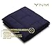 YnM 25lbs Weighted Blanket for Adults, Cotton Heavy Bed Throw Blanket with Cooling Glass Beads for All Season Use, Ideal for One Person of 240lbs (60x80 Inches, Queen Bed, Navy)