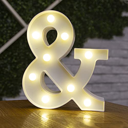 Tiardey letter lights LED symbol shape, Alphabet Plastic Marquee Table Lamps, Lighting up Words, Birthday Wedding Party Everyday Home Wall Hanging Decor-&