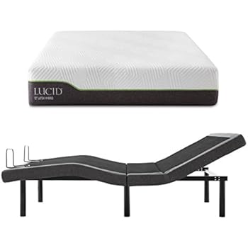 latex hybrid mattress queen lucid inch base adjustable bed l300