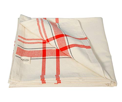 Table Cover for Kitchen Dinning Tabletop Decoration Wrinkle Free and Stain Resistant Fabric French Striped Linen Tablecloths for Kitchen Room(Table Cloth (63 X 126) French Stripes (Red/Black) - Thumbnail 5