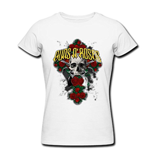 Guns N Roses Skull Bite Rose Tee Shirts Women White Xxl Buy