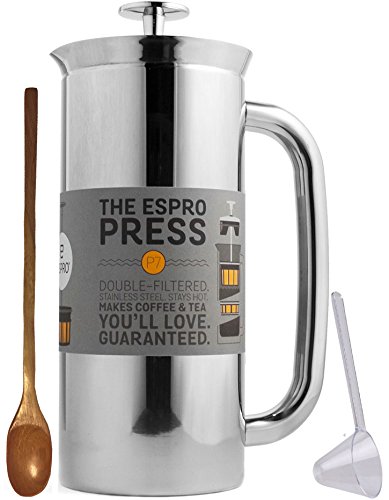 Espro Coffee Press P7-32 oz Double Wall Vacuum Insulated Polished Stainless Steel Coffee Press, Zono Espro Coffee Press P7-32 oz Double Wall Vacuum Insulated Polished Stainless Steel Coffee Press, Zono