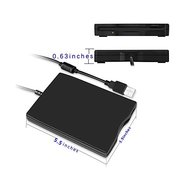 Floppy Disk Reader Externes Diskettenlaufwerk Floppy Disk Reader USB 3,5 Zoll USB Diskettenleser 1,44 MB FDD Portable… – Bild 4