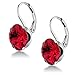 Gem Stone King 925 Sterling Silver 10.00MM Rose Red Earrings Made with Crystals