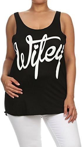 Plus Sized Wifey Graphic Tank Top 1XL Black