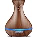 URPOWER Essential Oil Diffuser, 400ml Wood Grain Ultrasonic Cool Mist Humidifier With Waterless Auto Shut-Off for Bedroom Office Home Baby Room Yoga