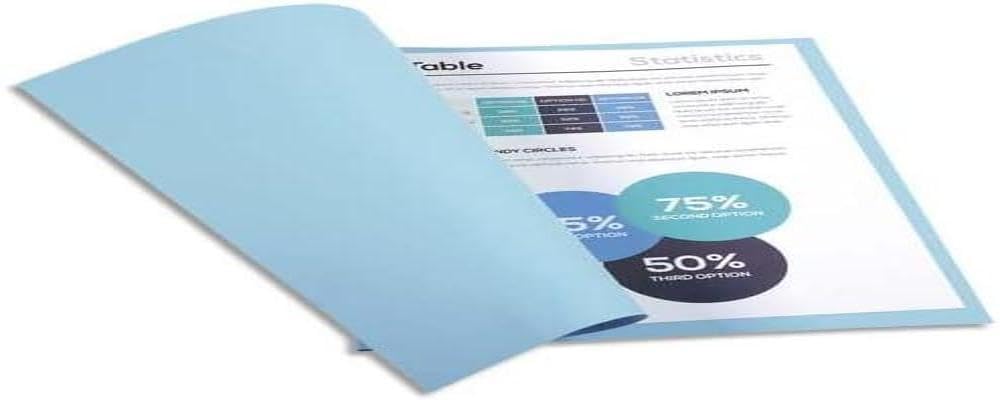Exacompta - Ref 410006E - Forever Collection - Recycled Square Cut Folder - A4 (210 x 297mm), 220gsm Recycled Board, Blue Angel Certified - Light Blue (Pack of 100)