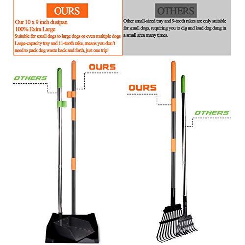 TNELTUEB Extra Large Metal Pooper Scooper, Dog Poop Scoopers Tray and