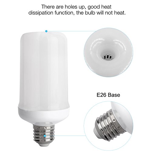 WEBSUN Flickering Light Bulbs 3 Modes Led Flame Effect Light Bulbs E26 Base - Vintage Atmosphere Lighting for Valentine's Day, Hotel, Bars, Home Decoration (1 Pack) - Thumbnail 4