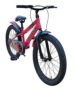 FENNEX Two Wheeler Cycle for 6 to 10 Year Girls & Boys| Glossy Red Designed Comfortable Cycle for Kids