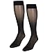 NuVein Sheer Compression Stockings, 15-20 mmHg Support, Women's Medium Denier Nylons, Knee High, Closed Toe, Black, 2X-Large