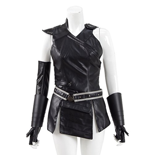 O-O Cosplay Womens Black PU Leather Suit Halloween Cosplay Costume