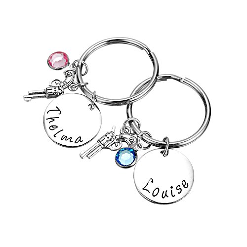 Charm.L Grace Thelma and Louise Necklace Set for Best Friend BFF's Necklaces Keychain