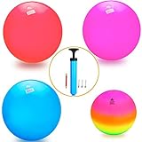 actearlier Play Ball for Kids - Set of 4 KickBalls with Pump Including A Rainbow Playground Ball and Three Beach Balls