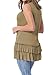 levaca Womens Shirts Sleeveless Ruffle Loose Fit Flare Tunic Tops Army Green XL