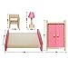 Glamorway Baby Kids Play Pretend Toy Design Wooden Doll Furniture Dollhouse Miniature Toy Children Gifts for Bedroom