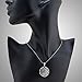 925 Sterling Silver Flower of Life Mandala 27 mm Round Circle Charm Pendant Necklace, 18 inches