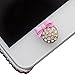GBSELL 3D Crystal Bling Bow Diamond Home Button Sticker For iPhone iPad (Pink)