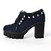 Show Shine Women's Nubuck Fashion Rivets Platform High Chunky Heel Ankle Boots