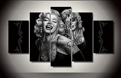 5 Pieces Hand-draw Art Oil Painting Marilyn Monroe. Wall Decor Canvas No Frame