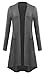 Women Plus Size Open Front Lightweight High Low Drape Cardigan with Pockets Large Deep Grey