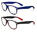 Specs retro 80's Vintage Reading Glasses (Matte Blue and Black/Red Gradient) +1.25 2-Pack