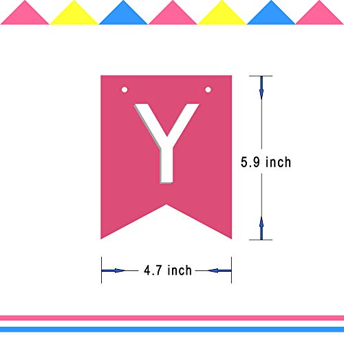Silvima Ready to Hang Happy Birthday Banner Bunting | Pre-Strung Multiple Color Bday Sign, Colorful Party Decoration
