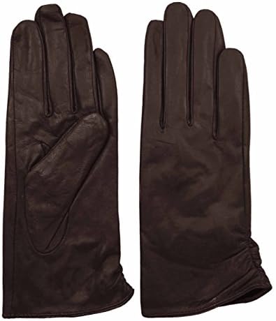 Giromy Samoni Womens Plush Lined Ruched Dress Leather Gloves - Brown - XL