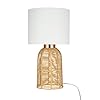Amazon Brand – Stone & Beam Contemporary Rattan Table Lamp, LED Bulb Included, 22"H, Natural Tan