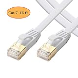 Cat 7 Ethernet Cable 15 ft- Internet Cable High Speed - Cat7 Ethernet Cord RJ45 Connectors -Network Cable Patch Cord Gold Plated Snagless(15 ft/5m)