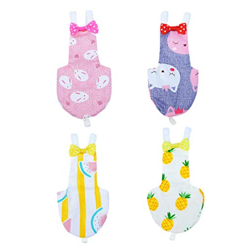 image for POPETPOP 2Pcs Bird Parrot Diaper Flight Suit Nappy,Soft Pet Pee Pad Su