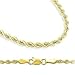 Floreo 10k Yellow Gold 2mm Hollow Rope Chain Necklace with Lobster Claw Clasp for Women and Men, 20 Inch