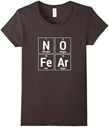 Women's No Fear T-Shirt Periodic Table Elements Chemistry & Science Small Asphalt
