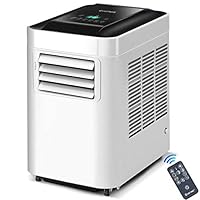 COSTWAYUS COSTWAY 10,000 BTU Portable Air Conditioner Unit with Dehumidifier & Fan for Rooms up to 200 Sq. Ft. with Remote Control, LCD Display, and Casters, White