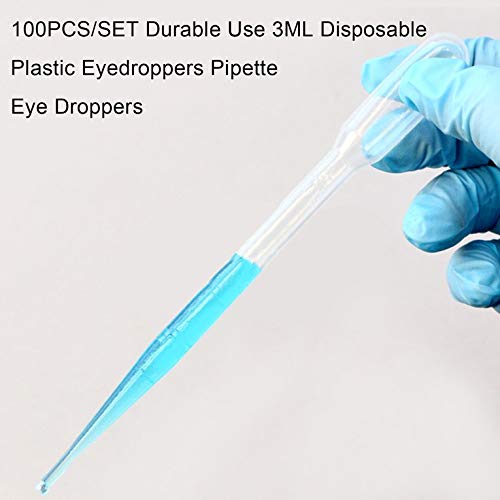 drunkenman 100PCS/SET Durable for Use 3ML Disposable Plastic Eyedroppers Pipette Eye Droppers for Liquid Transfer Air Brush Paint