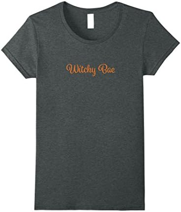 Womens Halloween Witchy Bae Cute T-shirt XL Dark Heather