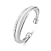 LEECCO Women 925 Sterling Silver Fashion Open C-Shape Bracelets Cuff Bangle