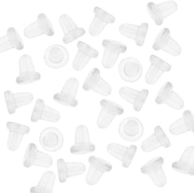 Angel Malone Soft Clear Earring Backs 4mm Tube Earnuts 100pcs UK Seller
