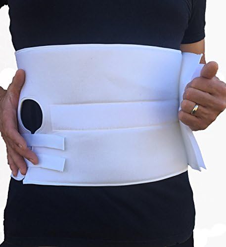 Alpha Medical Stoma Support Ostomy Hernia Belt for Colostomy Bag Abdominal Binder with Stoma Opening. L0625 (X-Large Length ; 10" High)
