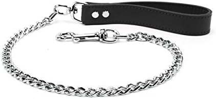 Alexis Premium Lead with Handmade Full Grain Leather Handle - Chain Leash
